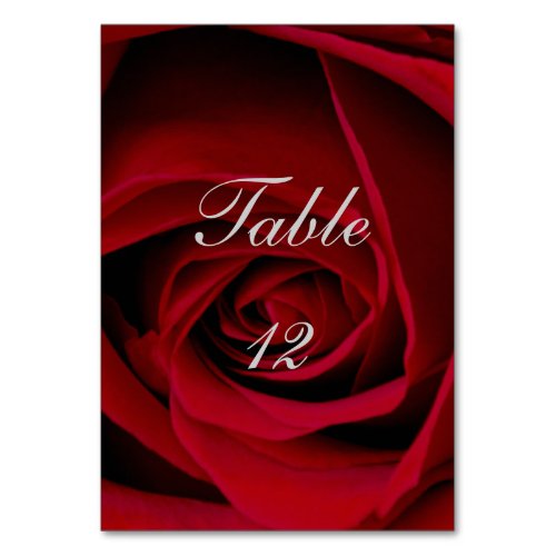 Elegant Red Rose Wedding Table Cards