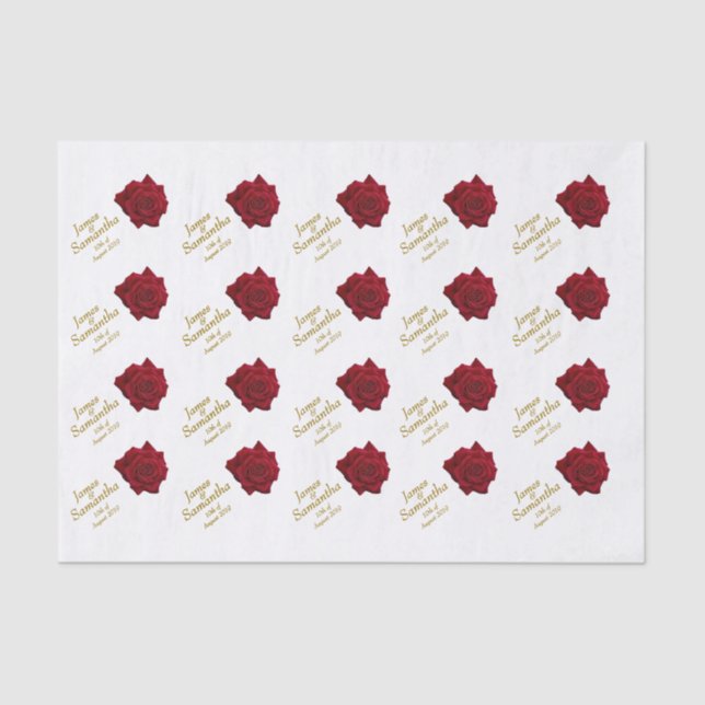 Elegant Red Rose - Wedding Tissue Paper (Front)