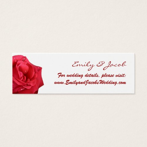 Elegant Red Rose Wedding Website Insert Cards Business Card Templates