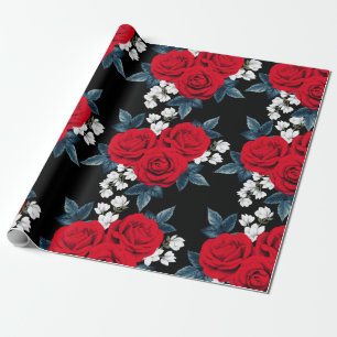 Elegant Red Rose Wrapping Paper