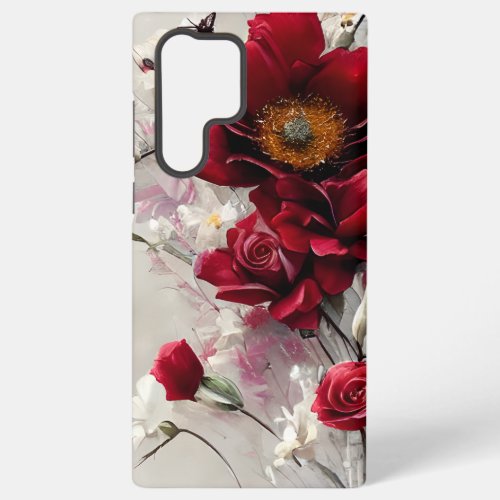 Elegant Red Roses and Flowers Smartphone Case
