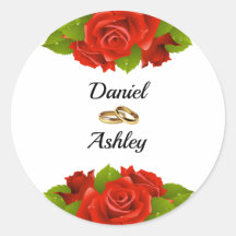 Elegant Red Roses and Ring Envelope Seals