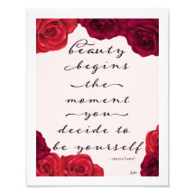 Elegant Red Roses Beauty Fashion Quote