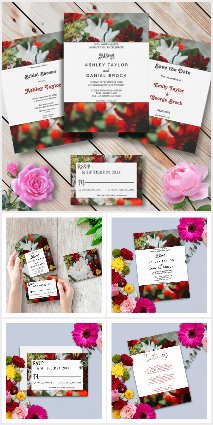 Elegant Red Roses Blossoms Wedding Collection