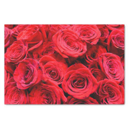 Elegant red roses ed floral photo  tissue paper