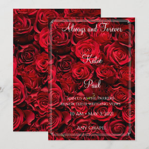 Elegant Red Roses Editable Wedding Invitation