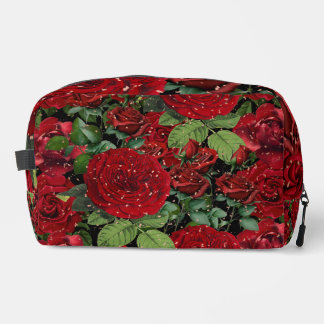 Elegant Red Roses Floral Pattern Makeup Bag