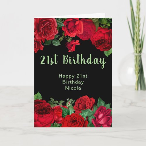 Elegant Red Roses Flowers Birthday Party 