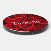 Elegant Red Roses Flowers with Thriving Quote  Wireless Charger (Front 2)