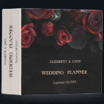 Elegant Red Roses Gothic 3 Ring Binder<br><div class="desc">Red roses on black background.</div>