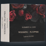 Elegant Red Roses Gothic 3 Ring Binder<br><div class="desc">Red roses on black background.</div>
