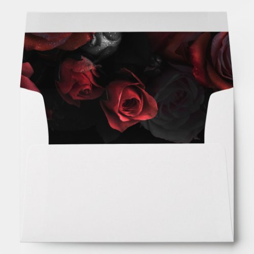 Elegant Red Roses Gothic Envelope