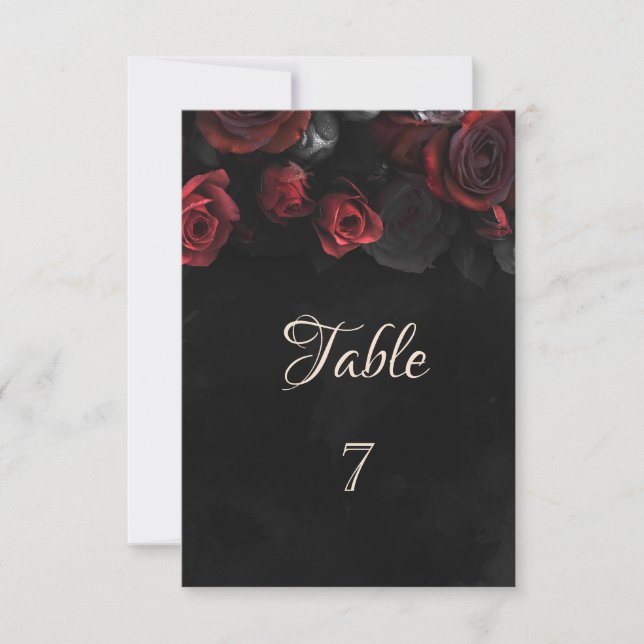Elegant Red Roses Gothic Invitation (Front)