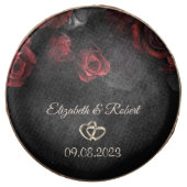 Elegant Red Roses Gothic Wedding Chocolate Covered Oreo (Front)