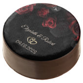 Elegant Red Roses Gothic Wedding Chocolate Covered Oreo (Angled)