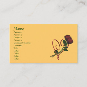Elegant Red Roses Heart Business Card