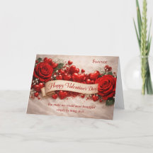 Elegant Red Roses & Hearts Valentine’s Day