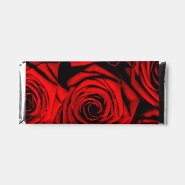 Elegant Red Roses Hershey Bar Favors (Front)