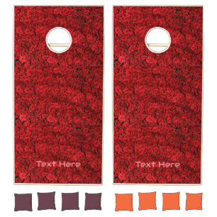 Elegant Red Roses images customizable Text Here Cornhole Set