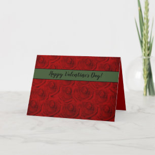 Elegant Red Roses & Inside Photo Valentine's Day Holiday Card