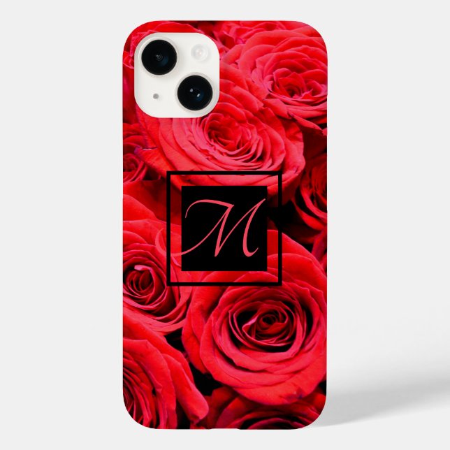 Elegant red roses red flowers red floral Case-Mate iPhone case (Back)