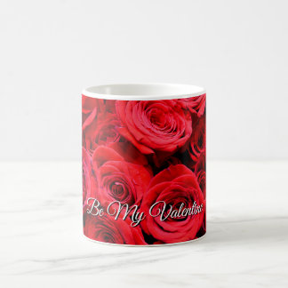 Elegant red roses red flowers red floral coffee mug