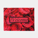 Elegant Red Roses Red Flowers Red Floral Doormat at Zazzle