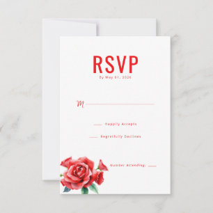 Elegant Red Roses RSVP Card