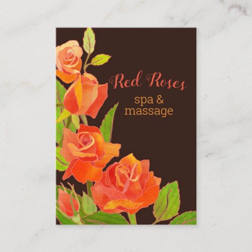 Elegant Red Roses Business Cards