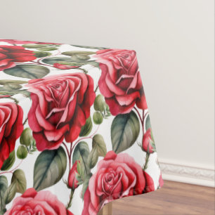 Elegant Red Roses Tablecloth