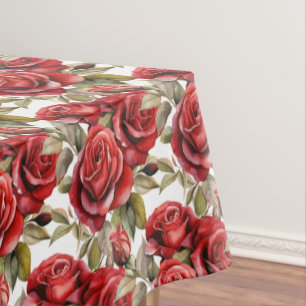 Elegant Red Roses Tablecloth