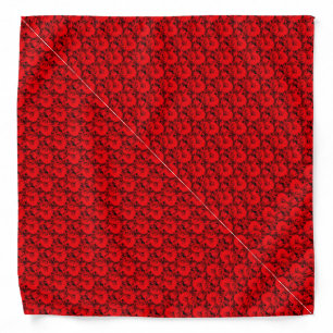 Elegant Red Roses Template Nature Flowers Trendy Bandana