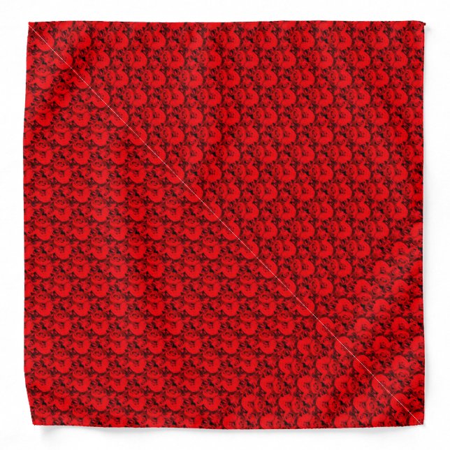 Elegant Red Roses Template Nature Flowers Trendy Bandana (Front)