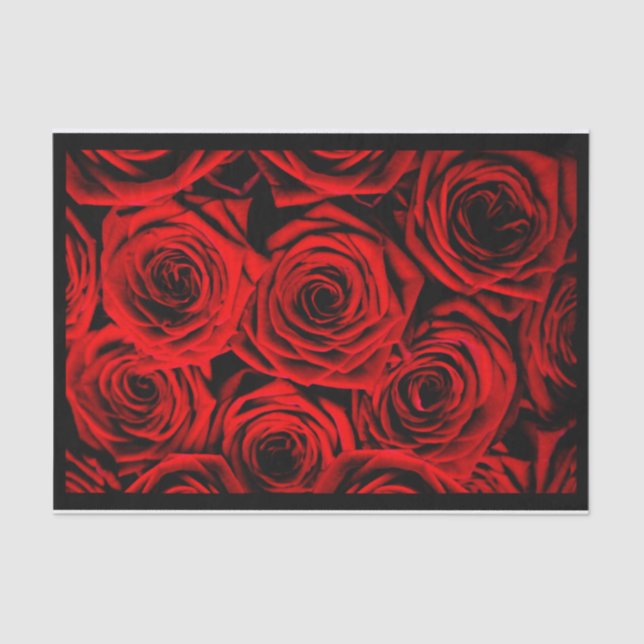 Elegant Red Roses Tissue Paper (Front)