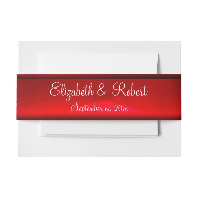 Elegant Red Satin Ribbon Custom Belly Band (Front Example)