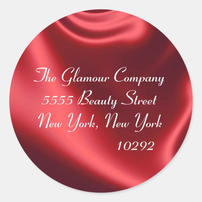 Elegant Red Satin Stickers (Front)
