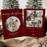 Elegant Red Script Merry Christmas Multi-Photo Holiday Card<br><div class="desc">Send warm wishes this holiday season with an "Elegant Red Script Merry Christmas" multi-photo holiday card. This stunning design features a beautiful red script that adds a festive touch, elegantly framing several of your favorite family photos. The combination of vibrant colors and sophisticated typography creates a cheerful yet refined look....</div>