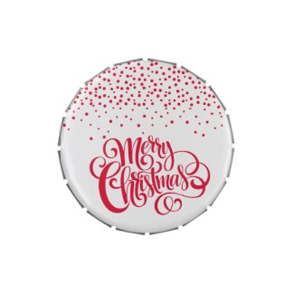 Elegant Red Script Typography & Confetti Christmas