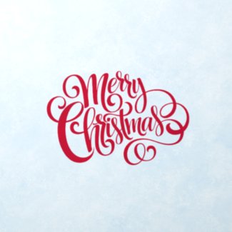 Elegant Red Script Typography Merry Christmas Wall Decal