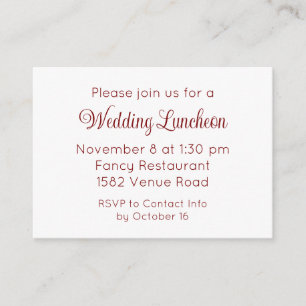 Elegant Red Script Wedding Event Invitation