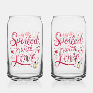 Elegant Red Script with Champagne Can Glass