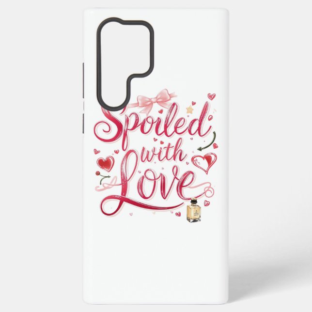 Elegant Red Script with Champagne Samsung Galaxy Case (Back)