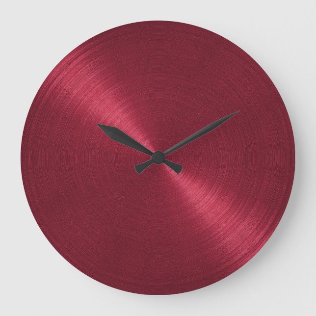 Elegant Red Sheen Large Clock (Front)