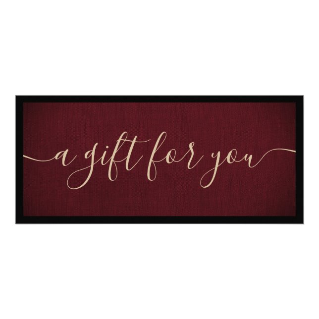 Elegant Red Signature Script Gift Certificate (Front)