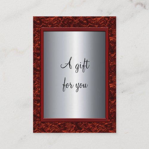 Elegant Red &amp; Silver Christmas Gift Certificate Gi Business Card Template