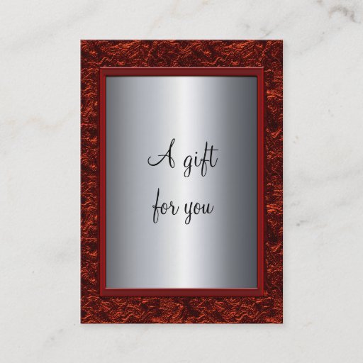 Customizable Elegant Red &amp; Silver Christmas Gift Certificate Gi Business Card Template