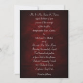 Elegant Red Silver Monogram Wedding Invitation (Back)