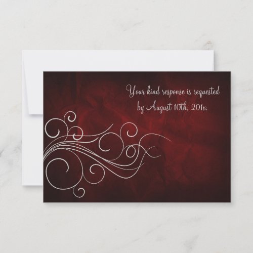 Elegant Red Silver Wedding Personalized Announcement