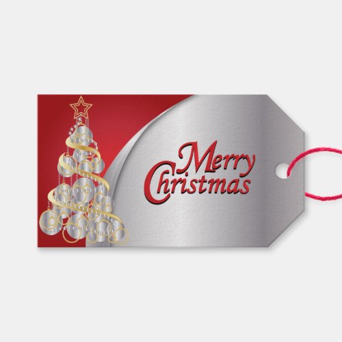 Elegant Red Silver White and Gold Christmas Gift Tags