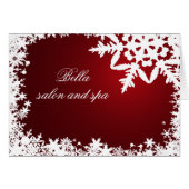 elegant red snowflakes Business Thank You Cards (Front Horizontal)